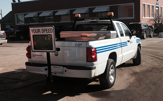 Hitch Mount on one of the City of Edmonton's Road Maintenance Crew Trucks