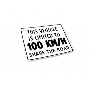 Vehicle Limited to 100 km/h - Label