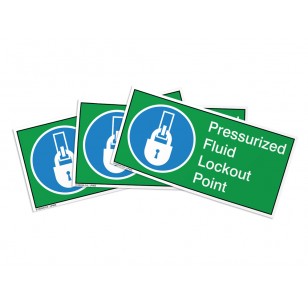 Pressurized Fluid Lockout Point Label