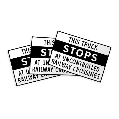 Truck Stops At All Railway Crossings Label