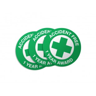 Accident Free 1 Year Award Stickers - 50/Pack