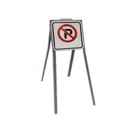No Parking Sign Mounted To A-Frame Stand